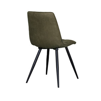 LABEL51 Eetkamerstoel Bistro - Moss - Micro Suede - Black Frame