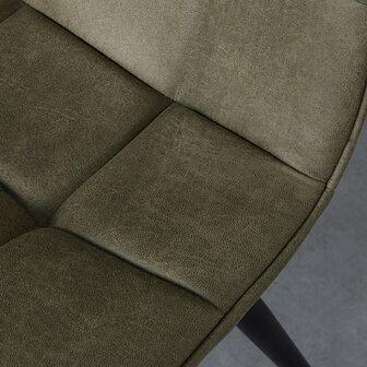 LABEL51 Eetkamerstoel Bistro - Moss - Micro Suede - Black Frame