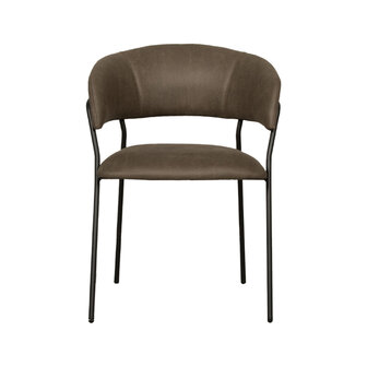 LABEL51 Eetkamerstoel Luuk - Moss - Micro Suede - Black Frame