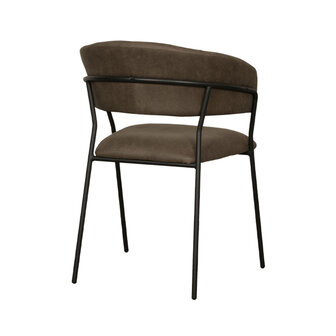LABEL51 Eetkamerstoel Luuk - Moss - Micro Suede - Black Frame