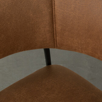 LABEL51 Eetkamerstoel Luuk - Cognac - Micro Suede - Black Frame