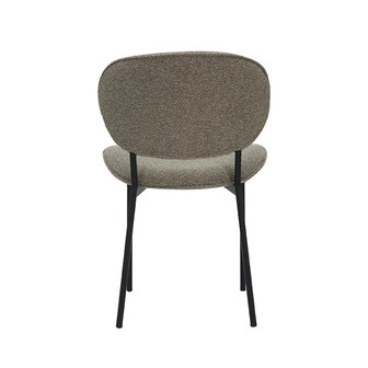 LABEL51 Eetkamerstoel Senn - Truffel grijs - Boucle - Black Frame
