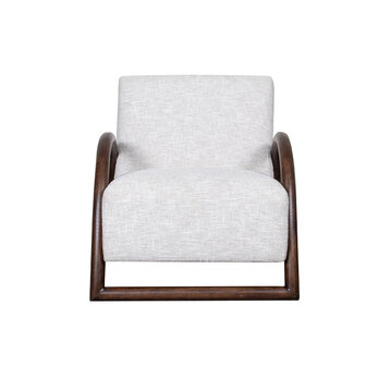 LABEL51 Fauteuil Viggo - Naturel - Boucle - Walnoot onderstel