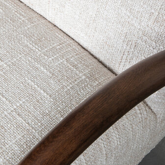 LABEL51 Fauteuil Viggo - Naturel - Boucle - Walnoot onderstel