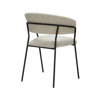 LABEL51 Eetkamerstoel Luuk - Naturel - Elite - Black Frame