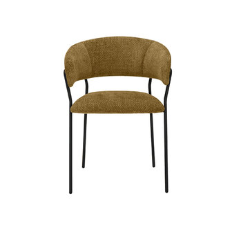 LABEL51 Eetkamerstoel Luuk - Mustard - Elite - Black Frame