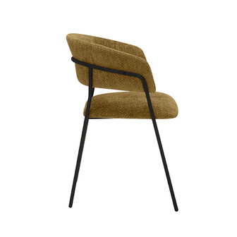 LABEL51 Eetkamerstoel Luuk - Mustard - Elite - Black Frame