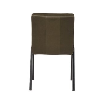 LABEL51 Eetkamerstoel Matz - Army green - Microfiber - Black Frame