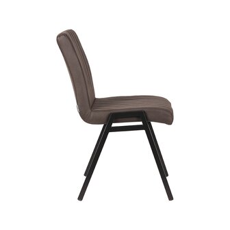 LABEL51 Eetkamerstoel Matz - Antraciet - Microfiber - Black Frame
