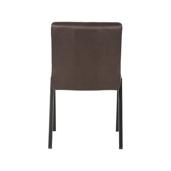 LABEL51 Eetkamerstoel Matz - Antraciet - Microfiber - Black Frame