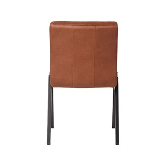 LABEL51 Eetkamerstoel Matz - Cognac - Microfiber - Black Frame