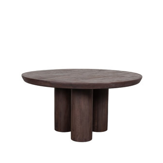 LABEL51 Eetkamertafel Olly - Espresso - Mangohout - 150 cm - Romd