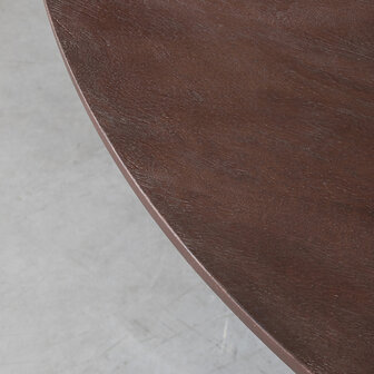 LABEL51 Eetkamertafel Olly - Espresso - Mangohout - 150 cm - Romd