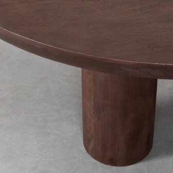 LABEL51 Eetkamertafel Olly - Espresso - Mangohout - 150 cm - Romd