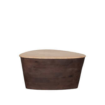 LABEL51 Salontafel I_Ravi - Espresso - Travertin - 70 cm