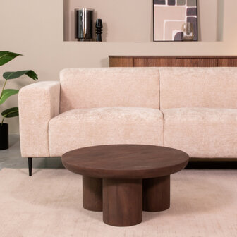 LABEL51 Salontafel I_Olly - Espresso - Mangohout - 90 cm - Rond