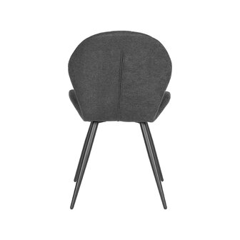 LABEL51 Eetkamerstoel Sil - Antraciet - Weave - Zwart Metalen Frame