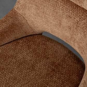 LABEL51 Eetkamerstoel Marlow - Cognac - Elite - Zwart Metalen Frame