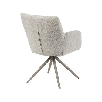 LABEL51 Eetkamerstoel Padua - Naturel - Royal Boucle - Taupe Metalen Frame