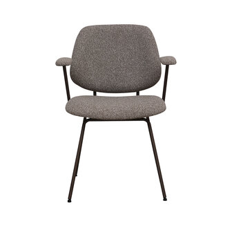 LABEL51 Eetkamerstoel Loreto - Mushroom - Royal Boucle - Brons Metalen Frame