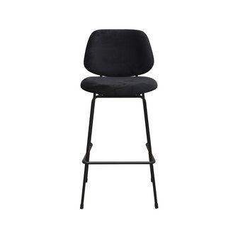 LABEL51 Barkruk Bello - Zwart - Fluweel - Hoog