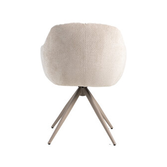 LABEL51 Eetkamerstoel Esma - Naturel - Elite - Taupe Metalen Frame