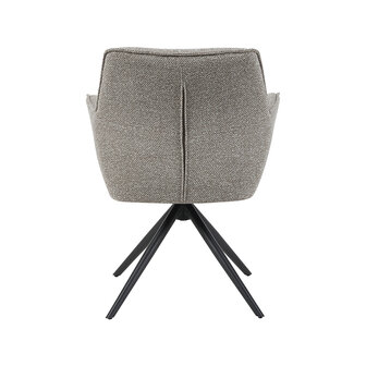 LABEL51 Eetkamerstoel Kimora - Mushroom - Royal Boucle - Zwart Metalen Frame