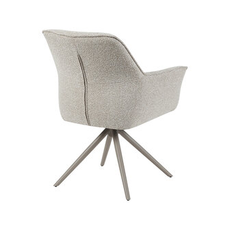 LABEL51 Eetkamerstoel Kimora - Naturel - Royal Boucle - Taupe Metalen Frame