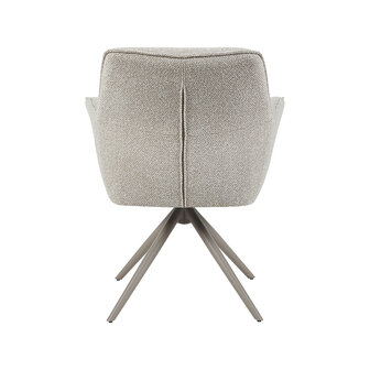 LABEL51 Eetkamerstoel Kimora - Naturel - Royal Boucle - Taupe Metalen Frame