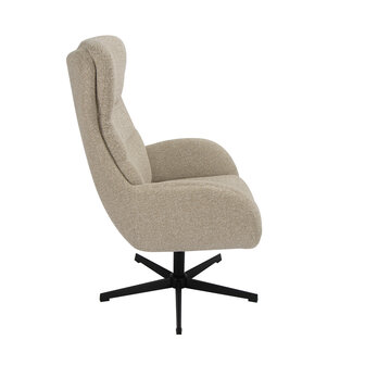 LABEL51 Fauteuil Malmo - Naturel - Royal Boucle - Incl. Hocker