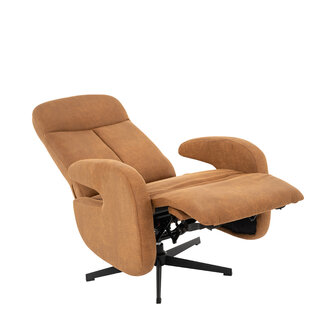 LABEL51 Fauteuil Esbjerg - Cognac - Micro Suede - Manueel Verstelbaar