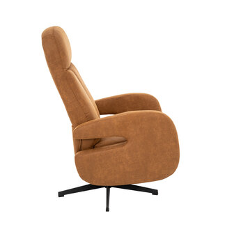 LABEL51 Fauteuil Esbjerg - Cognac - Micro Suede - Manueel Verstelbaar