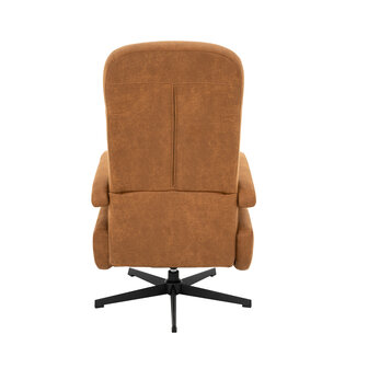 LABEL51 Fauteuil Esbjerg - Cognac - Micro Suede - Manueel Verstelbaar