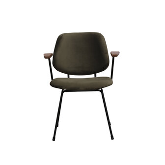 LABEL51 Eetkamerstoel Gastron - Hunter - Fluweel - Zwart Metalen Frame