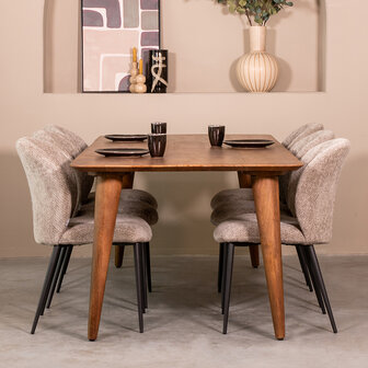 LABEL51 Eetkamertafel Fly - Nature Smooth - Mangohout - 250 cm