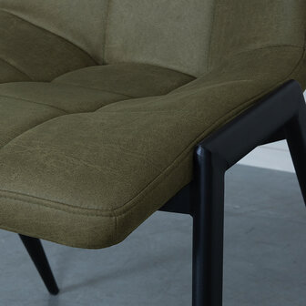LABEL51 Eetkamerstoel Noor - Moss - Micro Suede - Zwart Metalen Frame