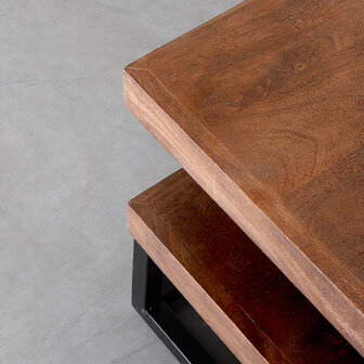 LABEL51 Salontafel Cube - Nature Smooth - Mangohout - 80 cm