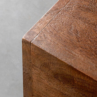 LABEL51 Salontafel Cube - Nature Smooth - Mangohout - 80 cm