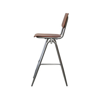 LABEL51 Barkruk Solid - Donkerbruin - Hout - Hoog