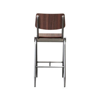 LABEL51 Barkruk Solid - Donkerbruin - Hout - Hoog