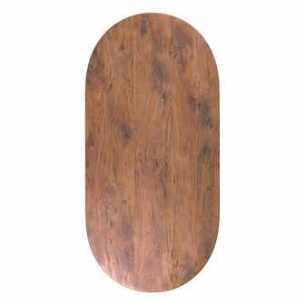 LABEL51 Eetkamertafel Tafelblad Halve Cirkel - Nature Smooth - Mangohout - 240 cm - Halve Cirkel