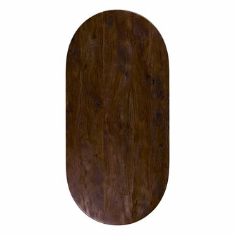 LABEL51 Eetkamertafel Tafelblad Halve Cirkel - Espresso - Mangohout - 240 cm - Halve Cirkel