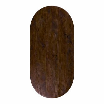 LABEL51 Eetkamertafel Tafelblad Halve Cirkel - Espresso - Mangohout - 220 cm - Halve Cirkel