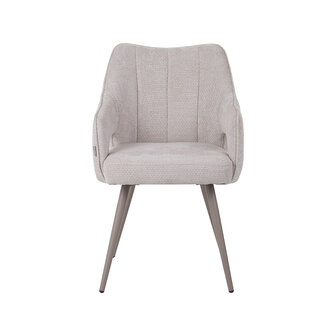 LABEL51 Eetkamerstoel Stan - Naturel - Elite - Taupe Metalen Frame