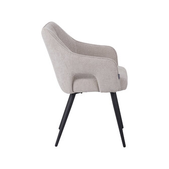 LABEL51 Eetkamerstoel Stan - Naturel - Elite - Zwart Metalen Frame