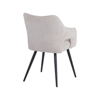 LABEL51 Eetkamerstoel Stan - Naturel - Elite - Zwart Metalen Frame