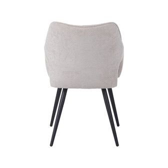 LABEL51 Eetkamerstoel Stan - Naturel - Elite - Zwart Metalen Frame