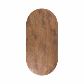 LABEL51 Eetkamertafel Tafelblad Halve Cirkel - Nature Smooth - Mangohout - 180 cm - Halve Cirkel
