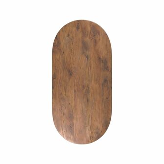 LABEL51 Eetkamertafel Tafelblad Halve Cirkel - Nature Smooth - Mangohout - 160 cm - Halve Cirkel