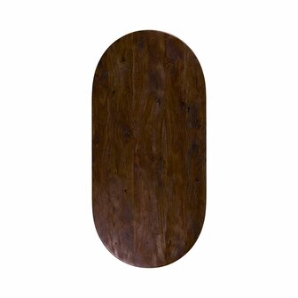 LABEL51 Eetkamertafel Tafelblad Halve Cirkel - Espresso - Mangohout - 180 cm - Halve Cirkel